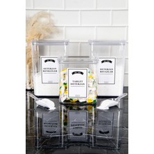 3'lü Deterjanlık Seti Ölçekli Etiketli Tablet Deterjan Renkliler Beyazlar Saklama Kutusu