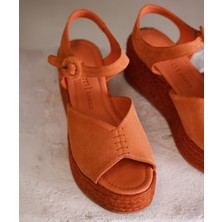 Platform Taban Deri Espadril