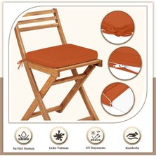 Monolisse Canvas 2'li Oranj Sıvı Geçirmez Leke Tutmaz Fermuarlı Bağcıklı Sandalye Minderi 40 x 40 cm