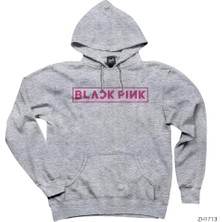 Blackpink Gri Kapşonlu Sweatshirt Hoodie