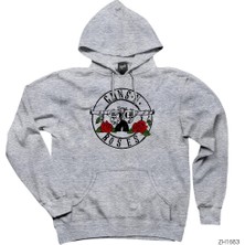 Guns N Roses Light 1 Gri Kapşonlu Sweatshirt Hoodie