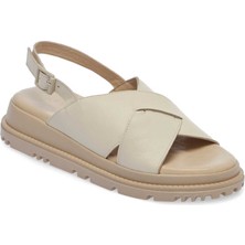 Tergan  Bej Hakiki Deri Kadın Sandalet - K24Y1SN67140-A25