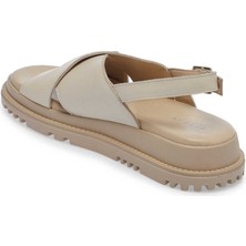 Tergan  Bej Hakiki Deri Kadın Sandalet - K24Y1SN67140-A25