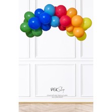 Canlı Gökkuşağı Renkler Balon Zinciri Seti