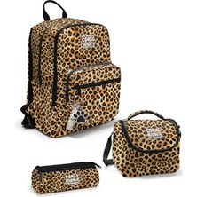 Coral High Kahverengi Leopar Desenli 3’lü Okul Çanta Seti SET0123681