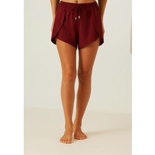 Katia & Bony Kadın Luxury Yırtmaçlı Şort Bordo