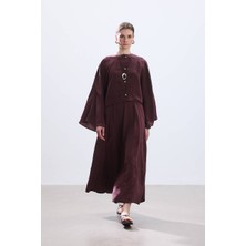 Bordo Sedef Düğmeli Modal Gömlek