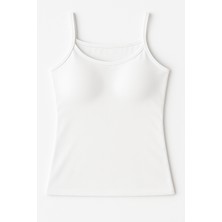 Kız Çocuk Ip Askılı Içi Dolgulu Atlet Beyaz