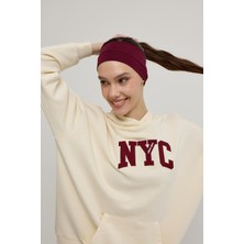Kadın Vanilya Nyc Baskılı Sweatshirt