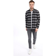 Agustini Erkek Siyah Ekose Oduncu Slim Fit Gömlek | Agustini