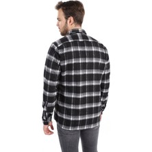 Agustini Erkek Siyah Ekose Oduncu Slim Fit Gömlek | Agustini