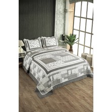 Örtüm Luna Çift Kişilik Kapitone Yatak Örtüsü Takımı - Gri