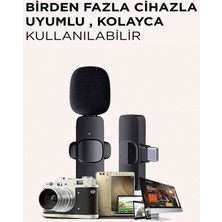 Deanb Yaka Mikrofonu Type-c Giriş Telefon Uyumlu 20m Wirelees Yayın Youtuber Tiktok Skype