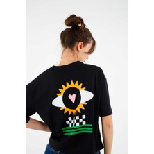 Destekar Kalbim Çiçek Boxy Crop Kesim