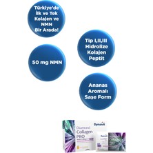 Dynavit Diamond Collagen PRO Multi Collagen 30 Saşe - Hidrolize Peptit Tip 1-2-3 Kolajen, Resveratrol