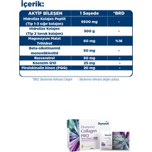 Dynavit Diamond Collagen PRO Multi Collagen 30 Saşe - Hidrolize Peptit Tip 1-2-3 Kolajen, Resveratrol