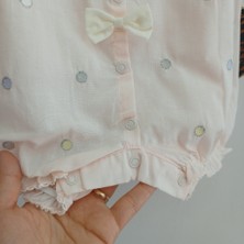 Moonstar Puantiyeli Fiyonklu Lastikli Çıtçıtlı Kız Bebek Tulum