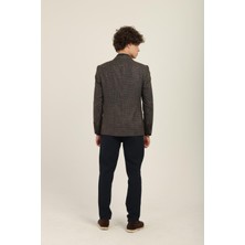 Haki Renk Sivri Yaka Blazer Tek Ceket Slim Fit | Agustini