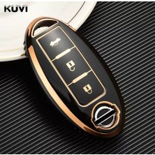Nissan X-Trail Sustasız Anahtar Kılıfı Siyah-Gold