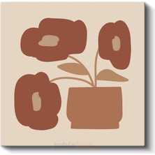 Soyut Botanik - Minimalist Çiçek Formu Kanvas Tablo
