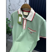 Gucci Göğüste Kilitli G Logolu Pamuklu Polo Yaka T-Shirt