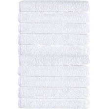 10 Lu Otel Banyo Havlusu Pamuklu 70 x 145  cm  Beyaz 16/1 Avs 440 gr