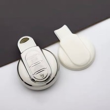 Mini Cooper F55 F56 F57 R56 R57 F60 F60 Uyumlu Beyaz-Silver Anahtar Kılıfı