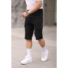 Erkek Slim Fit Kargo Cepli Kapri Şort
