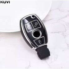 Mercedes E Serisi W212 Siyah-Silver Anahtar Kılıfı