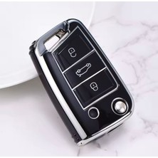 Skoda Scala Siyah-Silver Anahtar Kılıfı 2020-2024