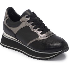 Tergan  Siyah Hakiki Deri Kadın Sneaker - K24I1AY67119-A23