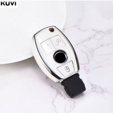 Mercedes Glc Beyaz-Silver Anahtar Kılıfı