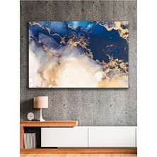 Gold Işıltılı Mermer Görünümlü Kanvas Tablo