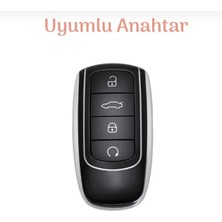 Chery Tiggo 8 Pro Beyaz-Silver Anahtar Kılıfı