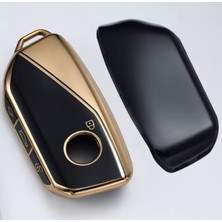 Bmw 7 Serisi I7 G70 Anahtar Kılıfı Siyah-Gold 2022-2025