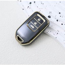 Honda Civic Fc5 Fk7 Hrv Crv City Keyless Siyah-Gold Anahtar Kılıfı