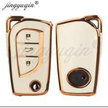 Toyota Aygo Anahtar Kılıfı Beyaz-Gold