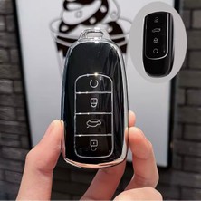 Chery Tiggo 8 Pro Max Siyah-Silver Anahtar Kılıfı