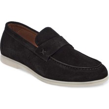 Tergan  Siyah Hakiki Süet Deri Erkek Loafer - E24I1AY56788-A01