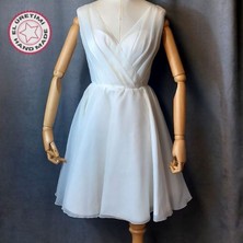 Uretti - Talia 8659 5993 El Yapımı Organze Kumaş Kısa Abiye Elbise - S Beden