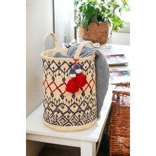 Mediterian Katlanabilir Çamaşır ve Oyuncak Saklama Sepeti, Bej, 25 L, Kumaş Malzeme