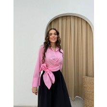 Pembe Bağlamalı Gömlek