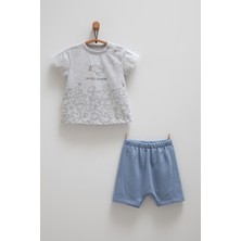 Caramell Crm Baskılı Tshirt Şort Takım