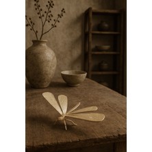 Yusufçuk Şeklinde Mat Pirinç Dekoratif Obje 19 x 7  cm