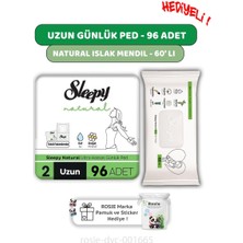 Sleepy Natural Ultra Hassas Hijyenik Günlük Ped Uzun 96 Adet, Natural 60'lı Islak Mendil ve Rosıe