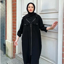 25Y34391 Kap Fermuarlı Metal Aksesuar Detaylı Oversıze - Ikoll - 25Y34391 - Siyah - Standart