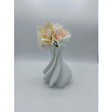Zarif Spiral Kıvrımlı Dekoratif Vazo – 15CM Plastik