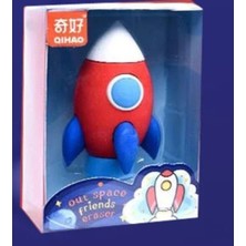 Out Space Friends Eraser Kırtasiye Aralık 2023 Hediyelik Kırmızı 1 Adet Uzay Gemi Mekik Silgi
