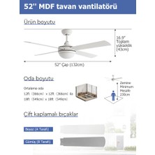 Dlc Alızee Beyaz Tavan Vantilatörü 132  cm
