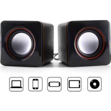 Velliw Mini 1+1 Taşınabilir Kablolu Hoparlör – Güçlü Ses, Şık Tasarım! 3.5mm Aux & USB ile Pc, Mp3 ve Telefon Uyumlu